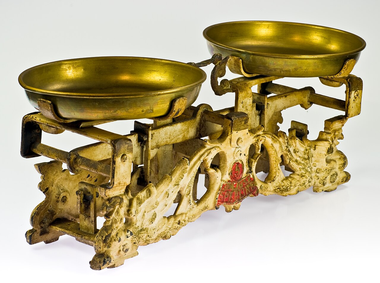 An old two pan balance scale