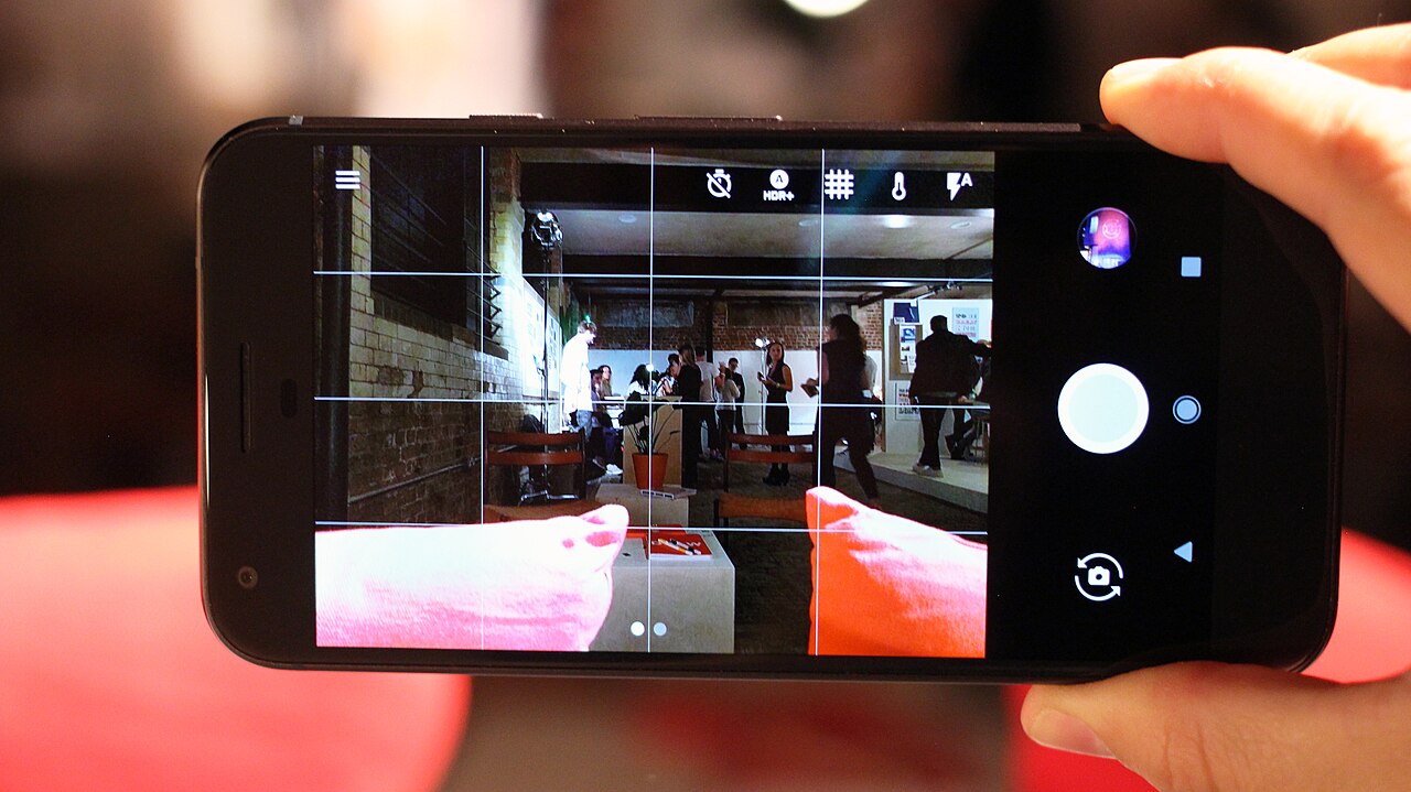 A phone camera app held in one hand
